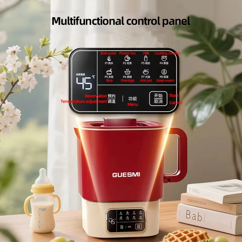 1500ML Opvouwbare Waterkoker Reizen Verwarming Cup Split-type Waterkokers Draagbare Kookpot Verstelbare Temperatuur Waterkoker 220V