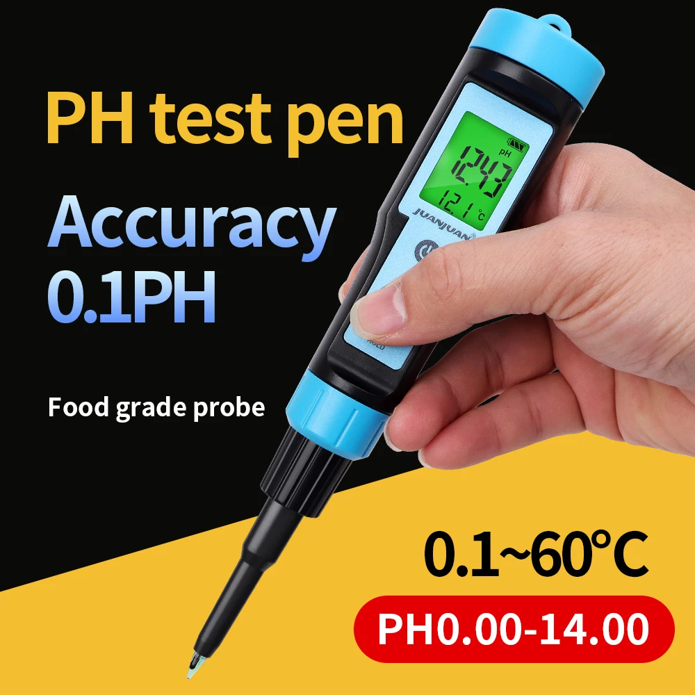 

High Accuracy Digital Food PH Meter 0.00~14.00 PH Temp Tester Dough Soil Acidity Detector for Meat Cheese Bread Fruit Analyzer