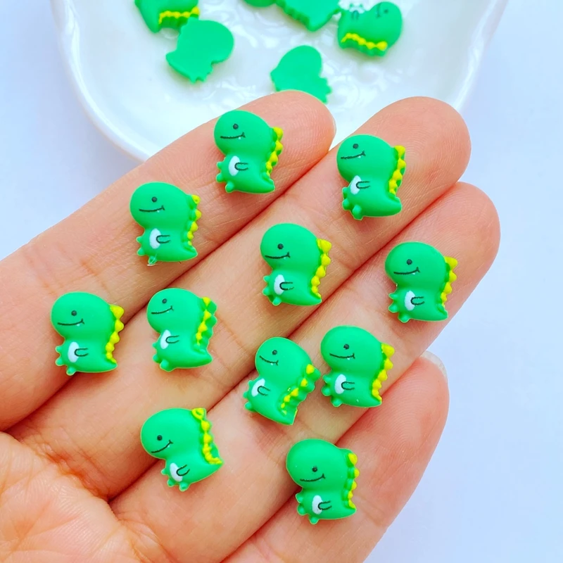 

30pcs Resin Nail Cute Cartoon Mini Little Green Dinosaur Nail Parts Accessories Kawaii DIY Nail Art Decoration