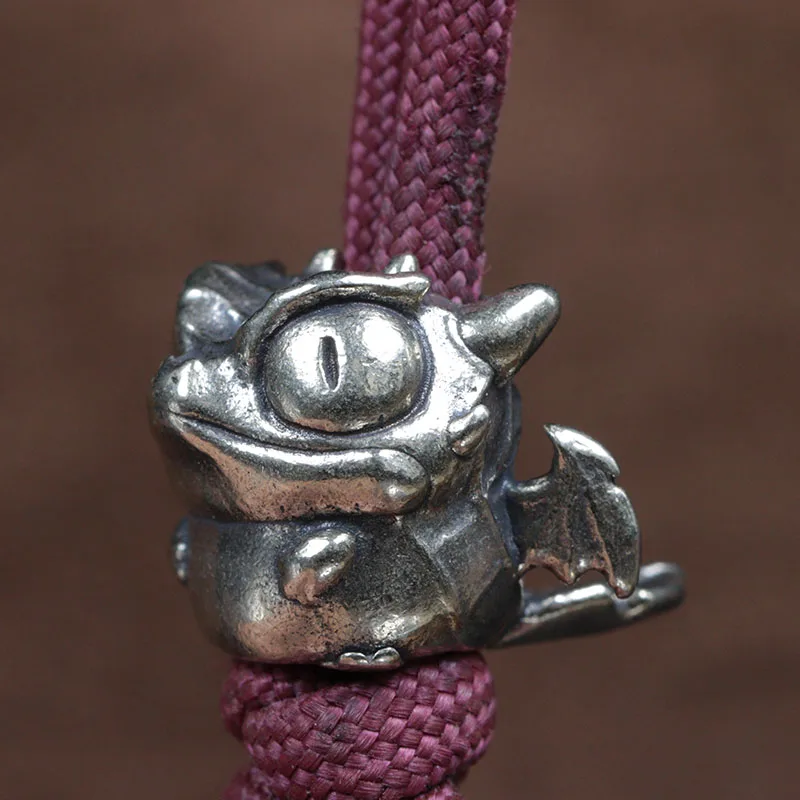 Cute Lizard Brass Knife Beads EDC Outdoor Paracord Handmade DIY Bracelets Accessories Umbrella Rope Woven Lanyard Pendants ﻿
