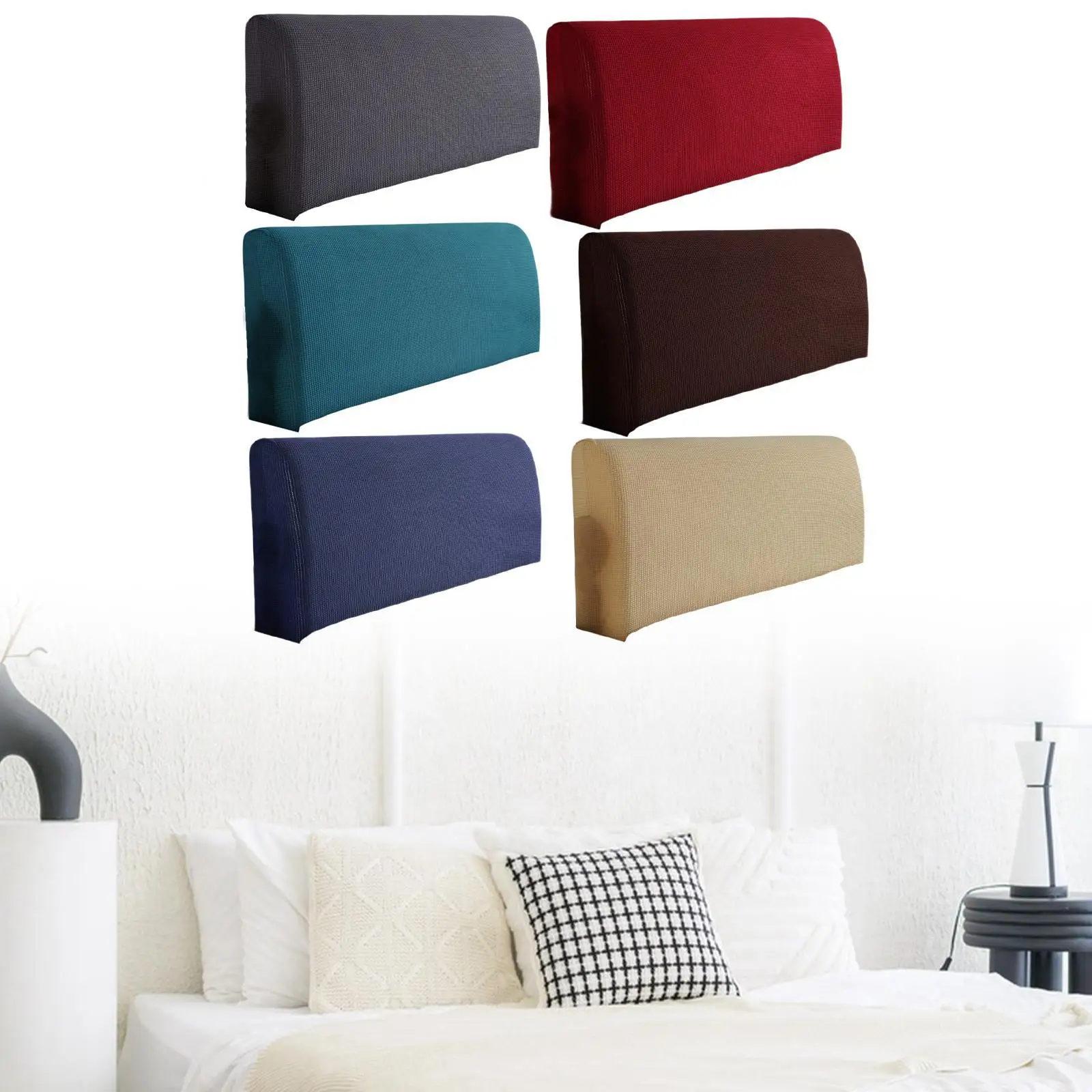 Copritestiera del letto coprischienale del letto rimovibile tinta unita antipolvere morbido