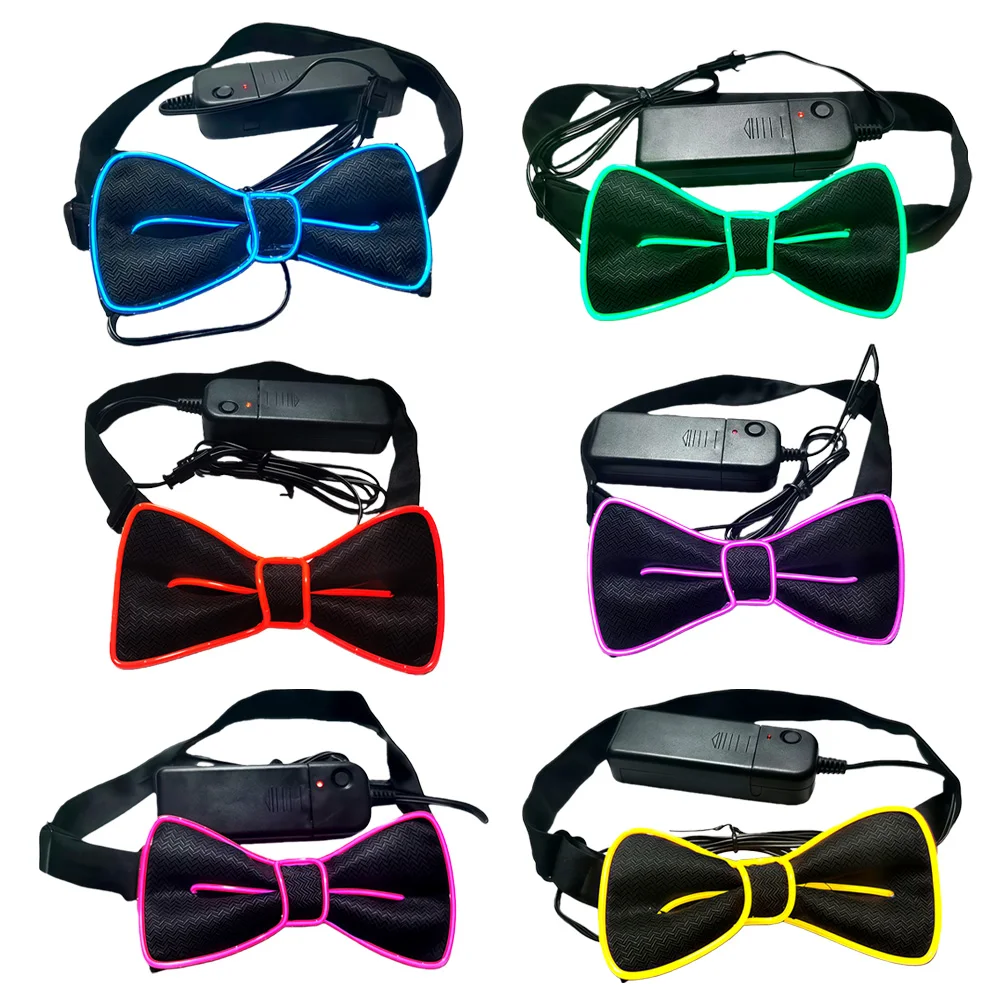 

2pcs Fashion LED Luminous Bow Tie, Glow Party Accessory for Adults, Night Club, Bar Events, Festival & Holiday Party Supplies