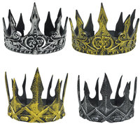 Halloween Baroque Metal Crown With Imitation Gem Royal Ball Party Tiara For Children