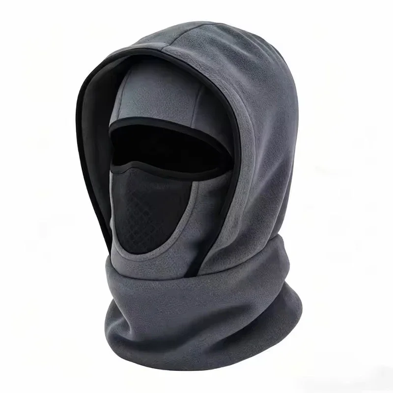 Winter multifunctionele warme muts, koudebestendige dikke fleece capuchon, nekbeschermer en gezichtsmasker combinatie voor extreme koudebescherming.