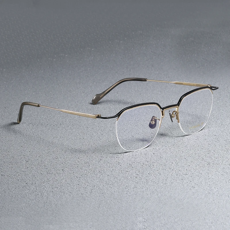 

Japanese Top Quality Semi Rimless Titanium Glasses Frame Men Women Half Frameless Square Eyeglasses Fashion Myopia Eyewear