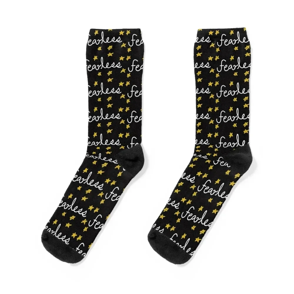 

Fearless / cursive typo Socks Stockings cotton Crossfit Thermal man winter Man Socks Women's
