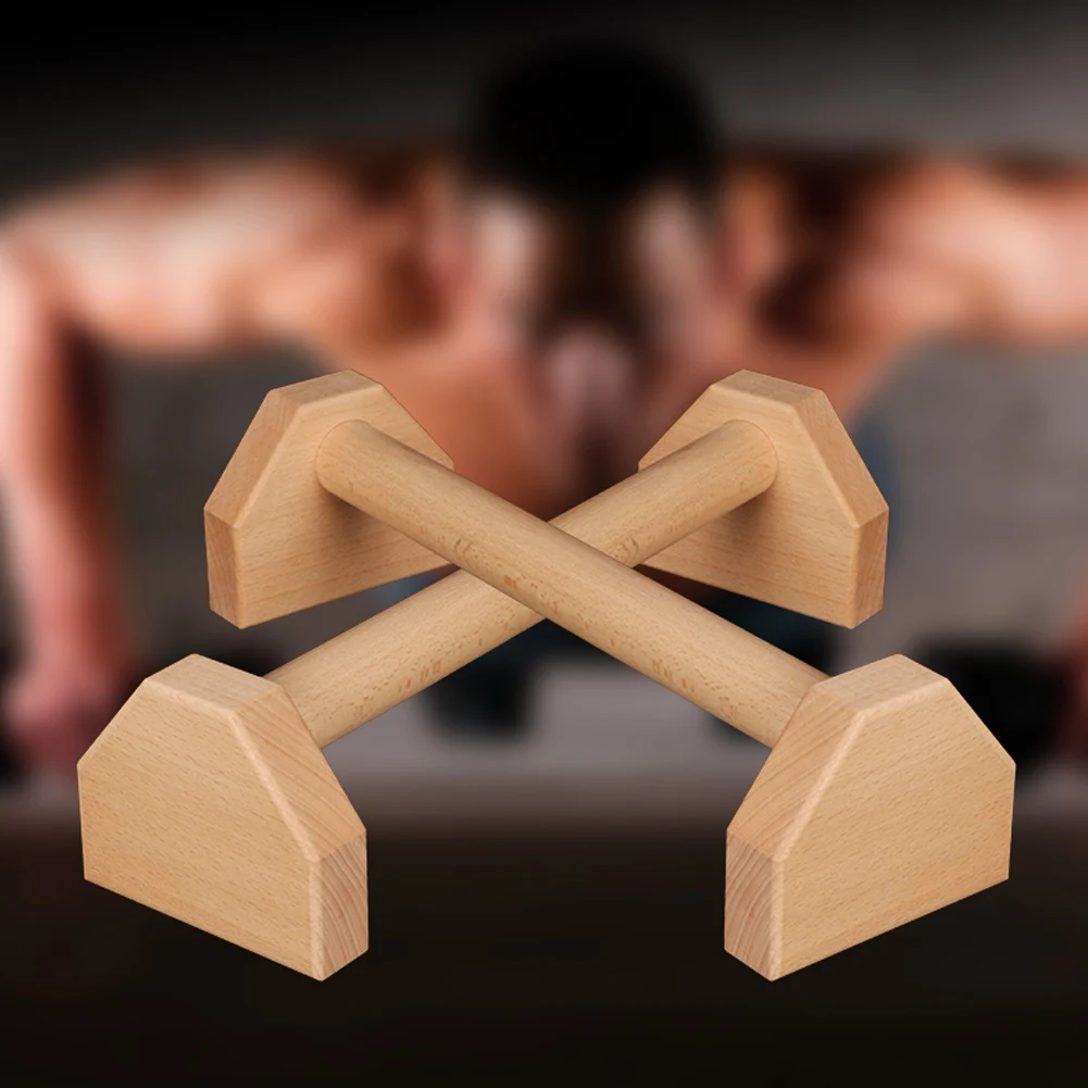 Wooden Push-up Stand Push-up Bar Non Slip Parallel Rod Heavy Duty Push Up Grip Handle Push-up Bracket for Home Gym