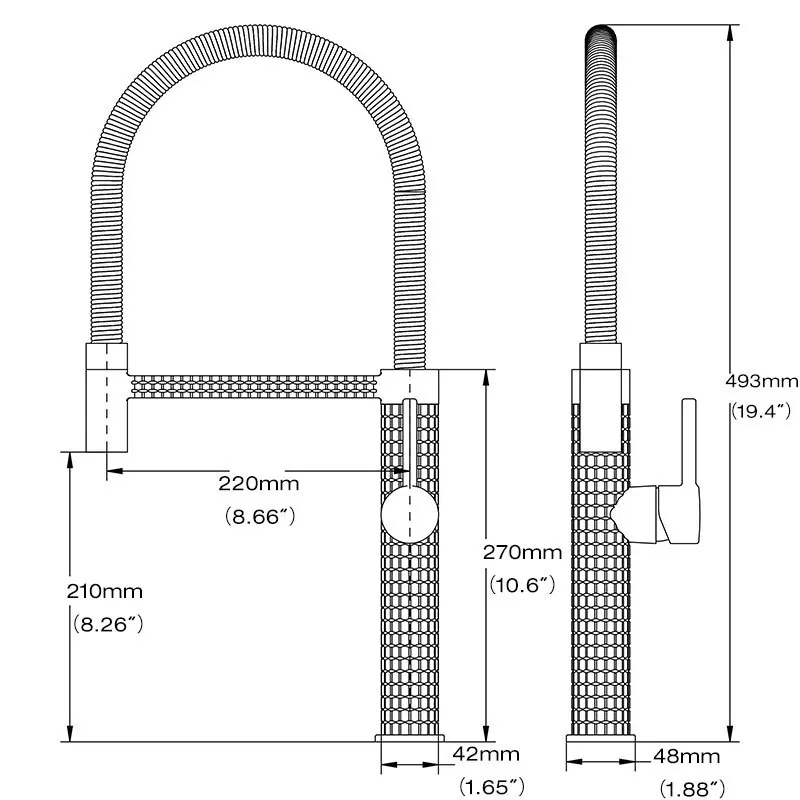 Imagem -03 - Torneira de Cozinha Pull-out High-end Misturador de Corpo Esculpido Pia Montada no Deck Torneiras de Água Fria e Quente 1250c