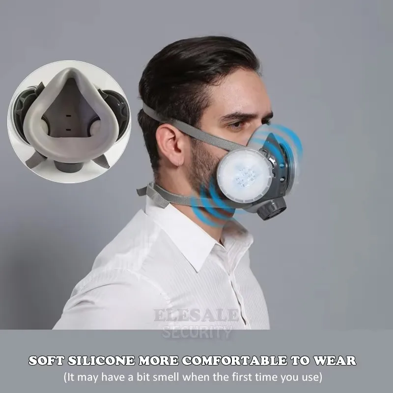 New Dual 5-Layer Filters Face Shield Dust Mask Self-Priming Respirator For Daily Haze Protection Builder Carpenter Work Safety