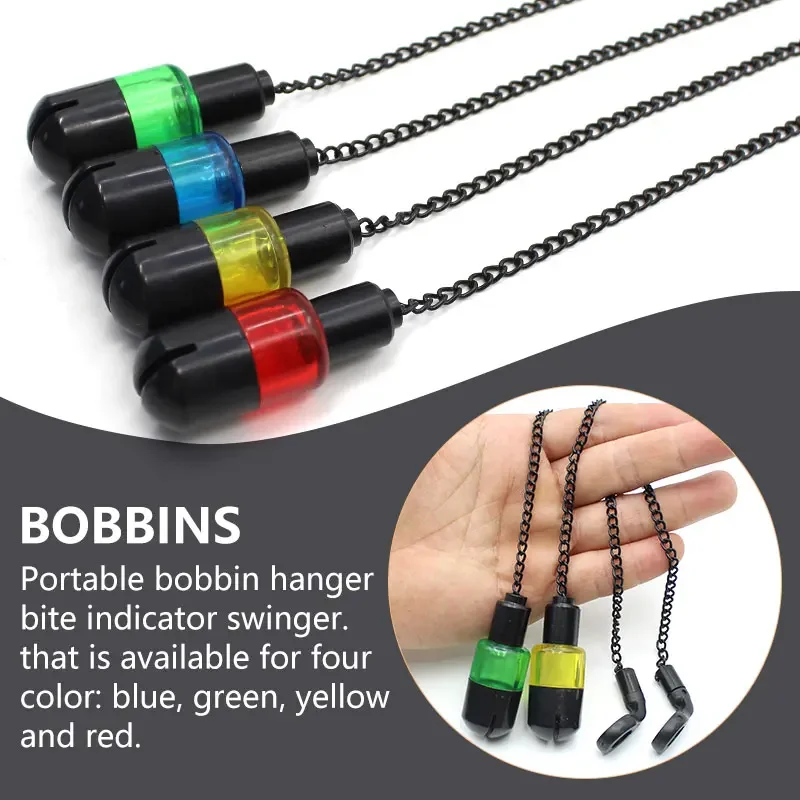 1pcs Carp Fishing Accessory Bite Bobbin Alarm Indicator Swinger For Fishing Rod Pod Chain Hanger Swinger Outdoor Fishing Tools