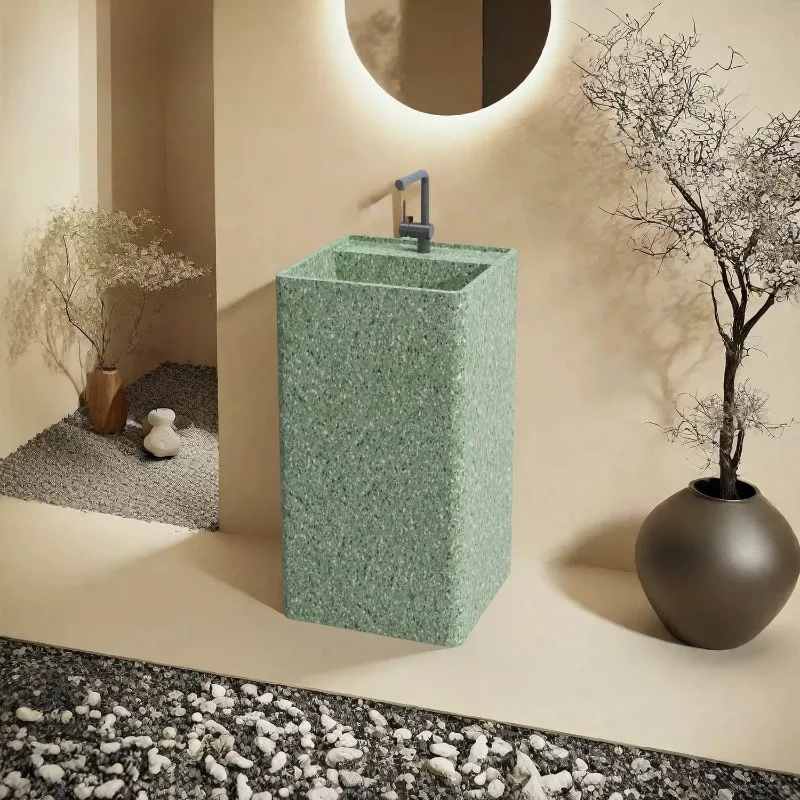 Medieval retro olive green fruit green floor-to-ceiling balcony outdoor bathroom cabinet bathroom cabinet