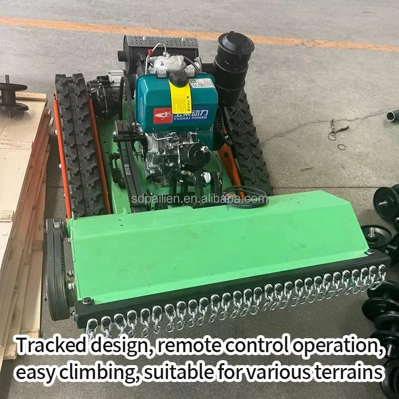 Crawler RC Lawn Mower for Large Field and Garden Slope Mowing Professional Grade Lawn Care Equipment