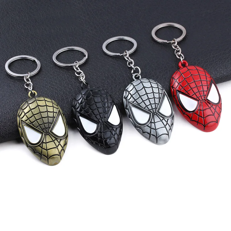 Movie Spider-Man Homecoming Keychain Avengers Spider Mask Rotatable Spider Logo Anime Fans Collectible Gift