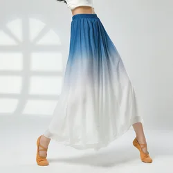 Pantalones de baile clásico para mujer, pantalón de pierna ancha degradado, traje de práctica de baile clásico, pantalones de baile modernos sueltos para adultos