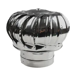 Rotating Stainless Steel Chimney Cowl Cap Protects Flue Pipe Ventilation Smoke Evacuator Flue Rainproof Ventilating Fan