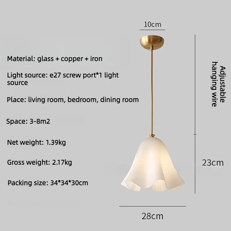 Vera Bloom Hanglamp Frans Glas Kleine Kroonluchter Gang Balkon Woonkamer Creatieve Armatuur Huisdecoratie
