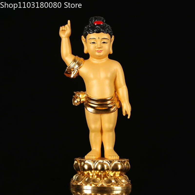 Rame ottone doratura Shakyamuni Buddha Statue Prince Buddha Statue Bathing of the Buddha