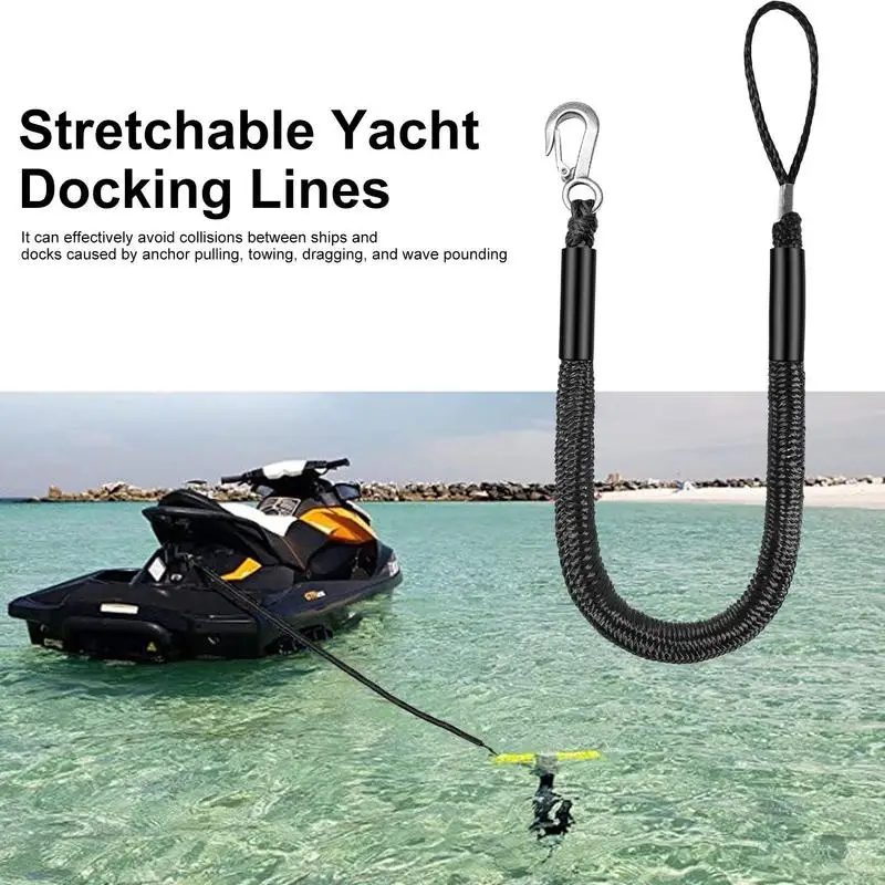 Boat Bungee Dock Lines Cords Docking Rope For Kayak Watercraft SeaDoos Jet Ski Pontoon Canoe Power Boat Mooring Rope Accessories