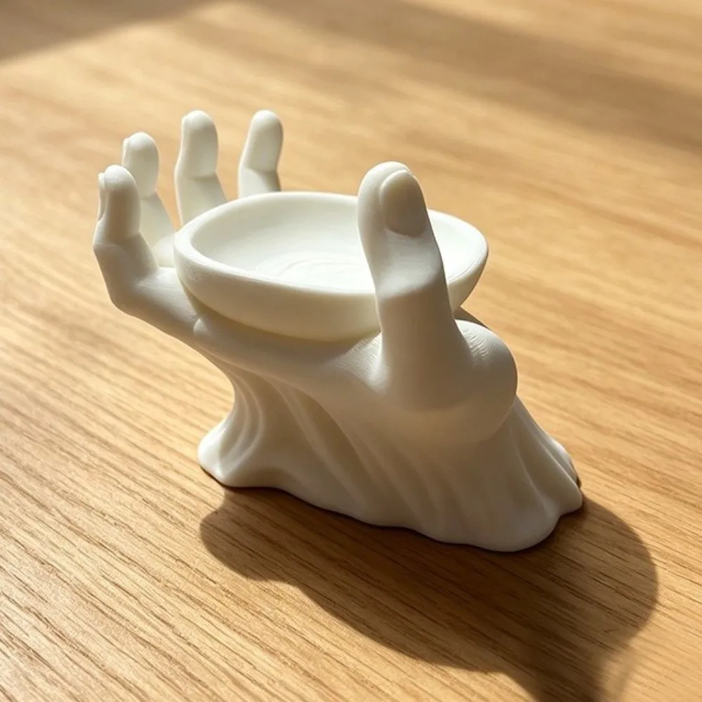 Key Storage Tray Open Palm Palm Jewelry Storage Tray Multi-purpose Plastic Hand Sculpture 3D Printed Hand Shape Tray Living Room