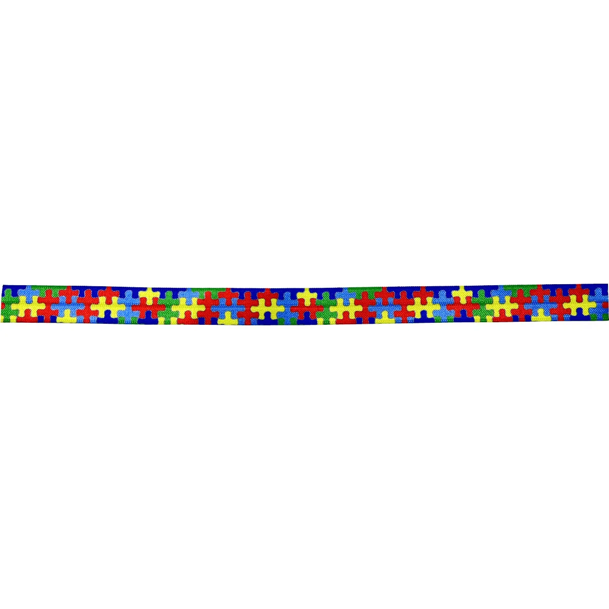 10Yard Autism Awareness Print Fold Over Elastic 15MM Colorful FOE Ribbon For DIY Headwear Gift Webbing Accessories