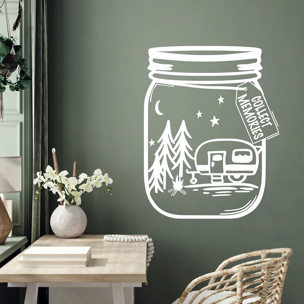 Collect Memories Wall Decal Camper Decal Home Decor Campfire Adventure Wall sticker Camping sticker Vinyl Wall Decor Decals A668