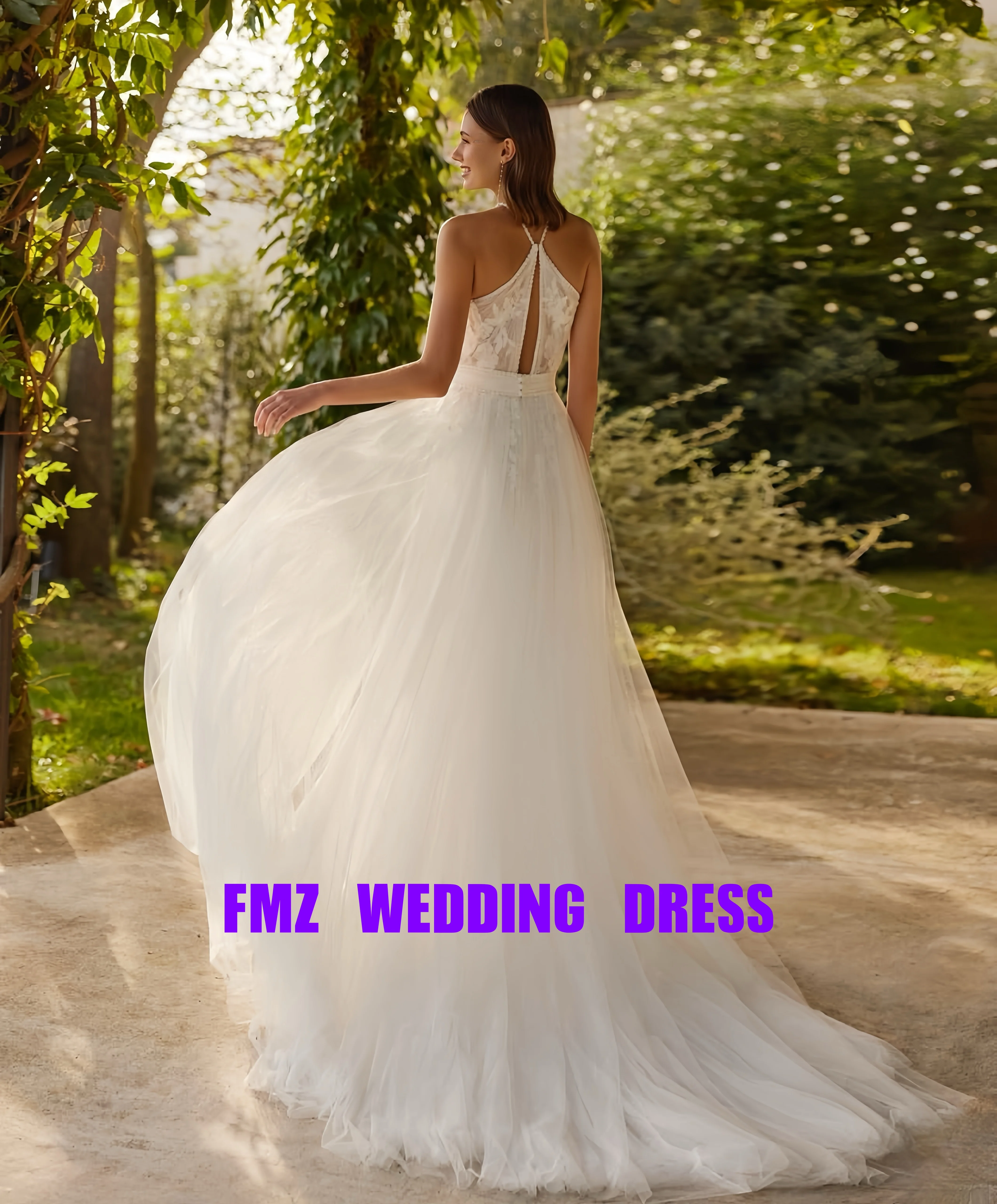 Customized V-neck sleeveless A-LINE elegant vestidos de novia wedding dress vestidos para muje robe de mariee