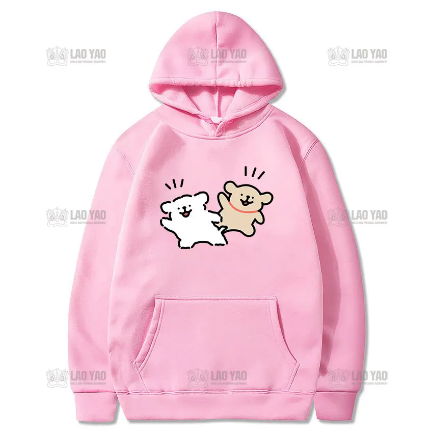 

Kawaii Maltese Line Puppy Cartoon Hoodie Woman Man Lovely Autumn and Winter Graphic Hoody Couple Keep Warm Hip-hop Long Sleeve