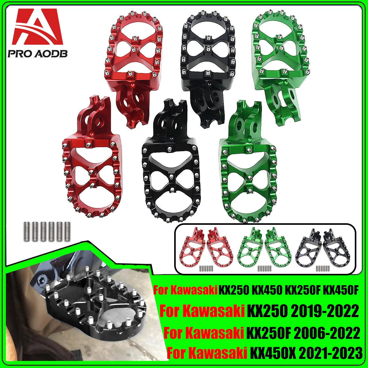 

Motorcycle CNC Foot Pegs Footpeg Pedals FootRest For Kawasaki KX112 KLX140 KLX140L KLX140G KX65 KX80 kX85 KX100 1998-2022 2023