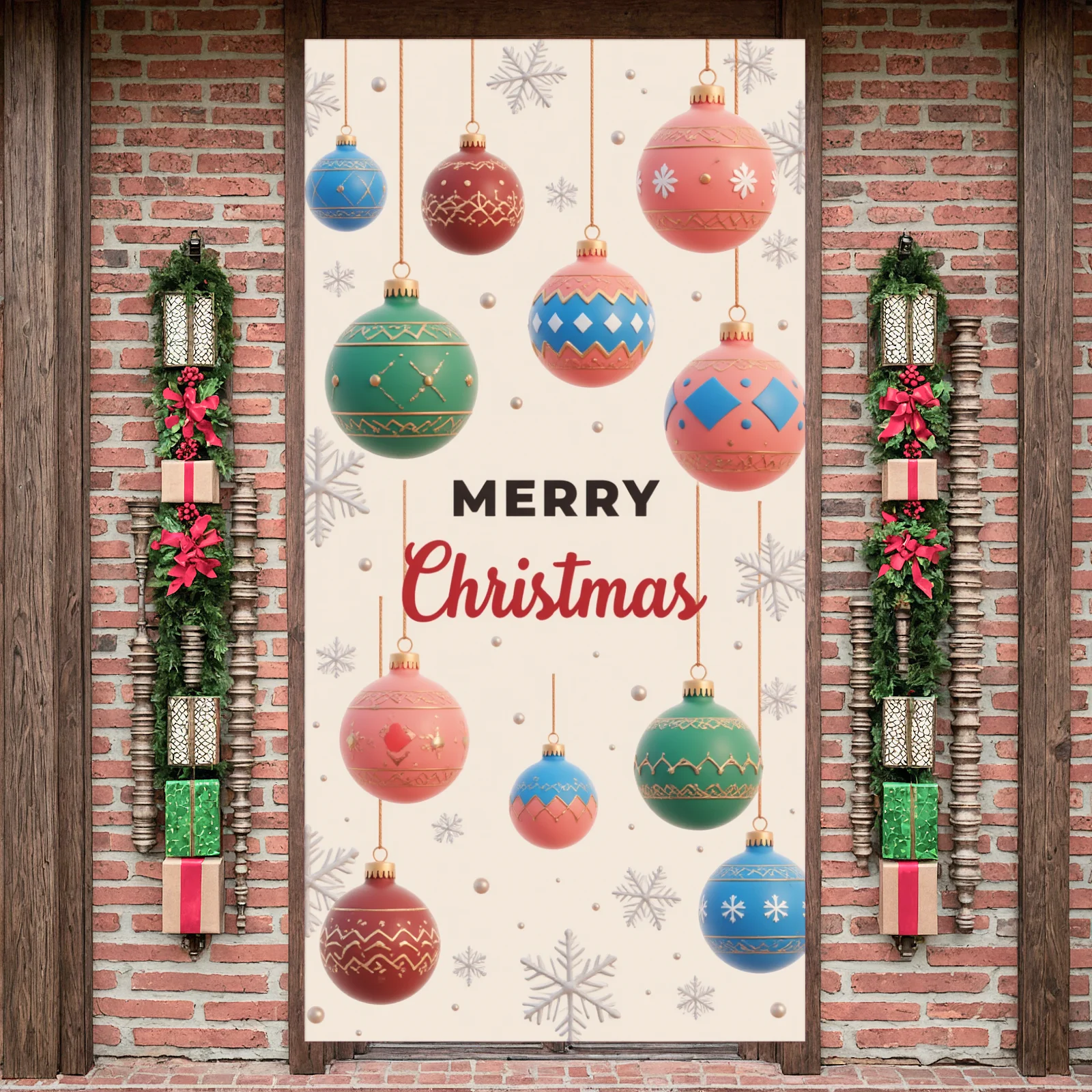 

Зимнее украшение, яркие цвета, праздничный декор, праздничный баннер, праздничный рождественский баннер для украшения мероприятий, фотофон