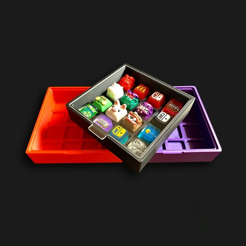 3d impresso keycap caixa de armazenamento keycap 21key display caixa de armazenamento à prova de poeira material plástico transparente capa sucção magnética