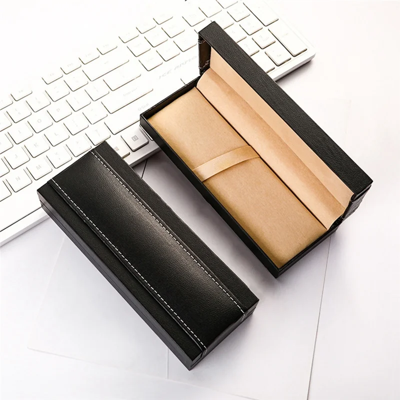 AT13 2 STKS Pen Geschenkdoos Flip Deksel Penetui Zakelijk Cadeau Collectie Case Sets In Zwart