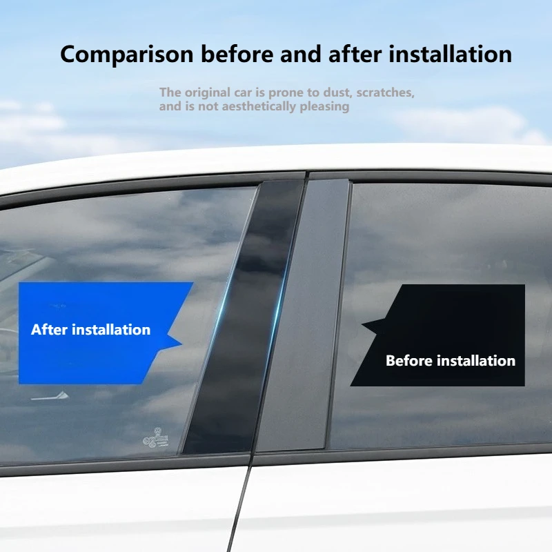 For Chery JAECOO J7 6pcs/Set Car Door Window Center Pillar Post Trim Cover Sticker Fit Window Trim Center Pillar Sticker