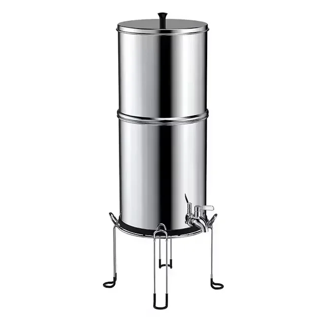 Camping Travel Countertop 2.25 Gallon Stainless Steel Gravity Fed Water Filter System