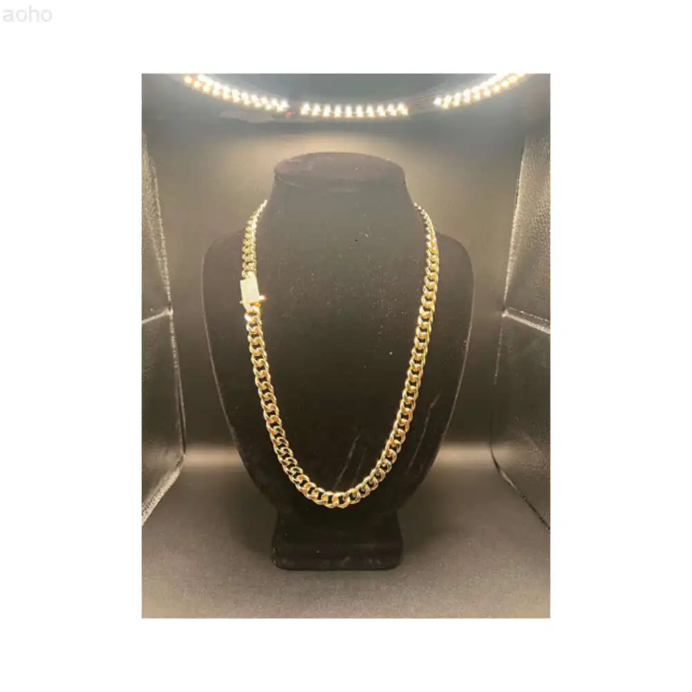 

18k Gold-filled 10mm Miami Cuban Chain-box Modern Clasp - Premium Brass-5 Layers of Gold-sweat Resistant-water Resistant