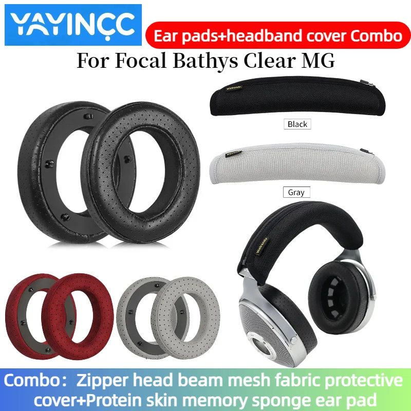 YAYINCC Replacement SheepSkin Ear pads+Zipper headband cover Combo For Focal Clear Elear Elegia Elex Stellia Utopia Ear Pads