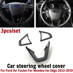 3Pcs Carbon Fiber Color Steering Wheel Cover For Ford Fusion For Mondeo Edge New Original High Quality Auto Parts Tools