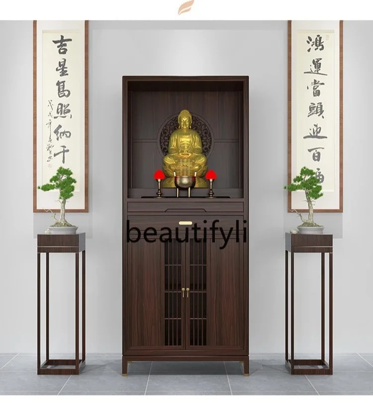 

Chinese solid wood Buddhist niche vertical cabinet Buddhist platform household ebony Buddhist cabinet