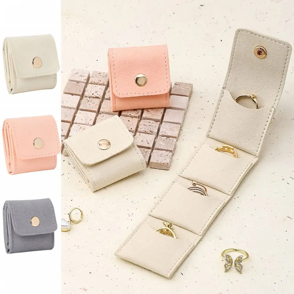 

Portable Velvet Jewelry Display Bag Foldable Container Necklace Ring Packing Bag Storage Case Earrings Organizer Girls
