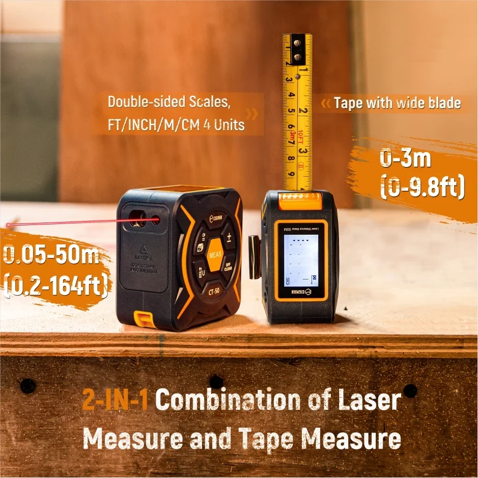 CT-50 Laser Distance Meter 50m Distance Meter Laser Digital Tape Measure Tool