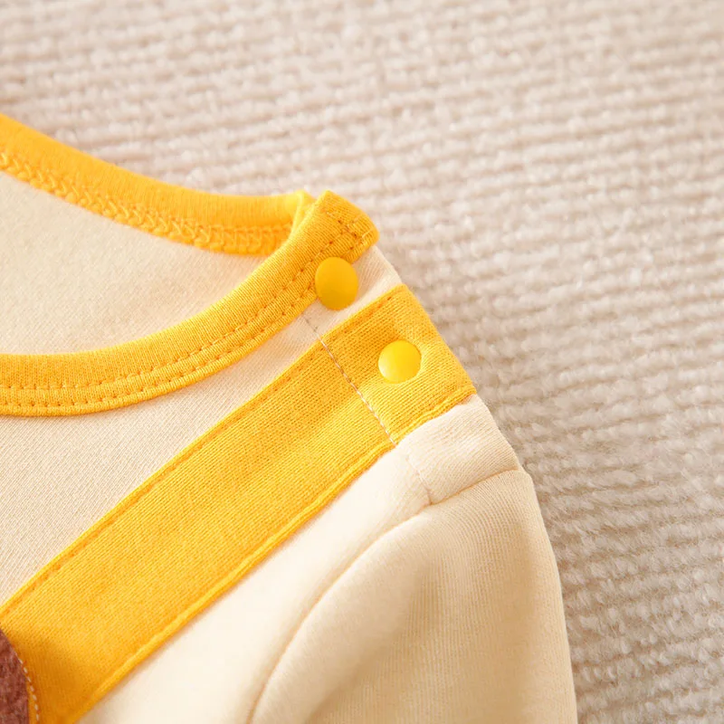 Baby Clothing Casual Clothes Fashion pretty sleeve Outfit Solid Boy yellow Cartoon 100% Cotton Long Sleeve  2/5000  tiger