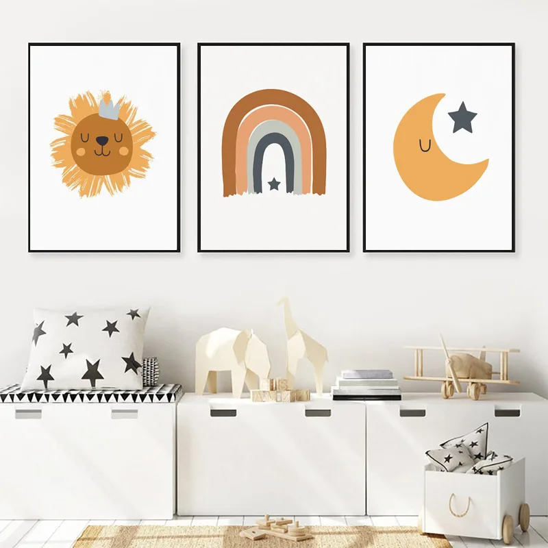 

Living room decorative painting sun and moon pattern entrance corridor canvas mural