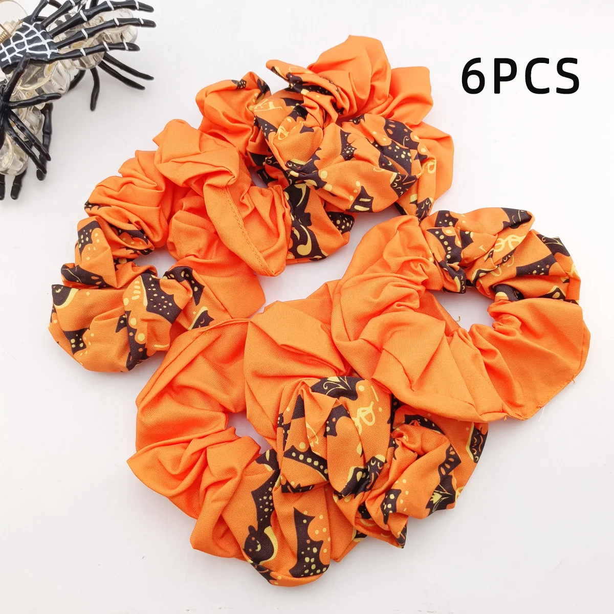 1/6/12 шт., резинки для волос с тыквой и призраком, атласная повязка для волос с черепом и летучей мышью для девочек, тематическая вечеринка на Хэллоуин, призрачная паутина, резинка для волос, хвост
