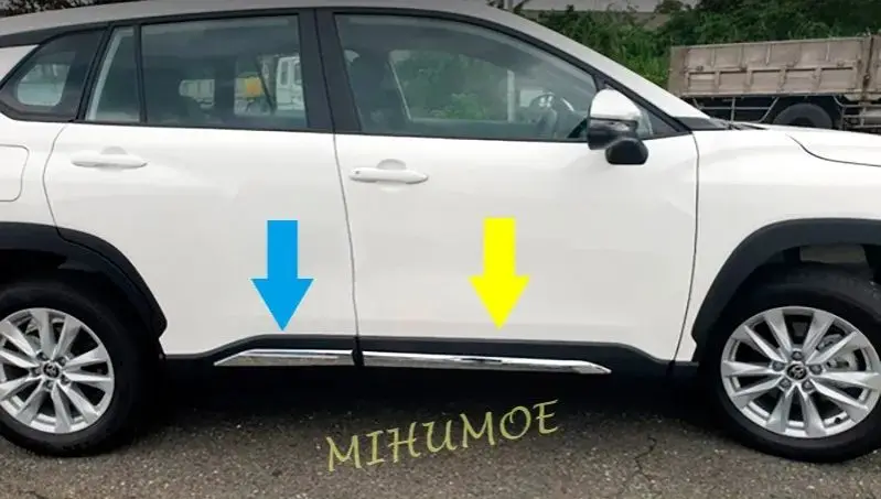 

Car Accessories Chrome Door Body Side Moulding Skirts Trims Decorative Sticker For Toyota Corolla Cross 2022 2023 2024