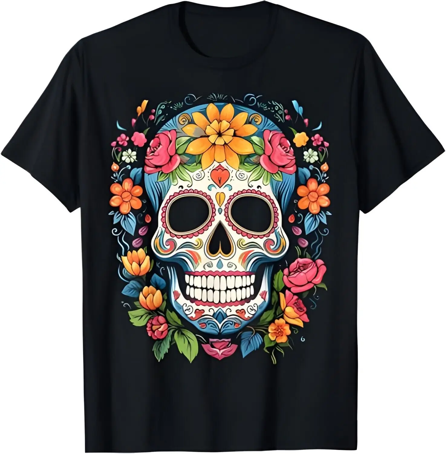 

De Los Muertos Day of the Dead Sugar Skull Halloween T-Shirt