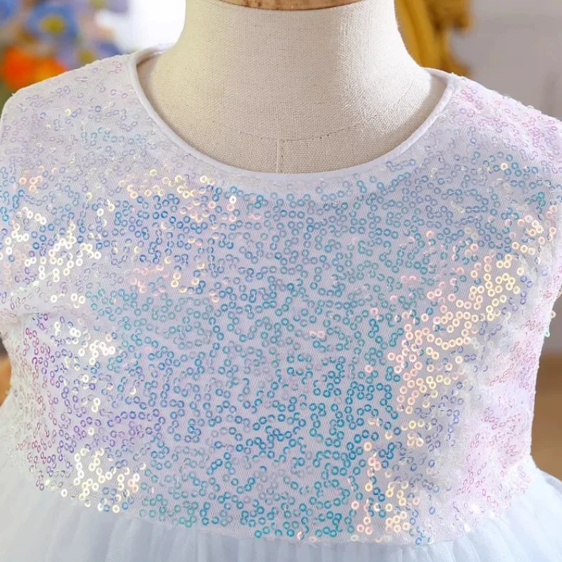 Kinder-Partykleid aus Tüll, Kleid für Gastgeberin, Klavierkonzert, Geburtstag, Hochzeit, Blumenmädchenkleid A5036, Großhandel, Abendkleider für Mädchen – Detail 5