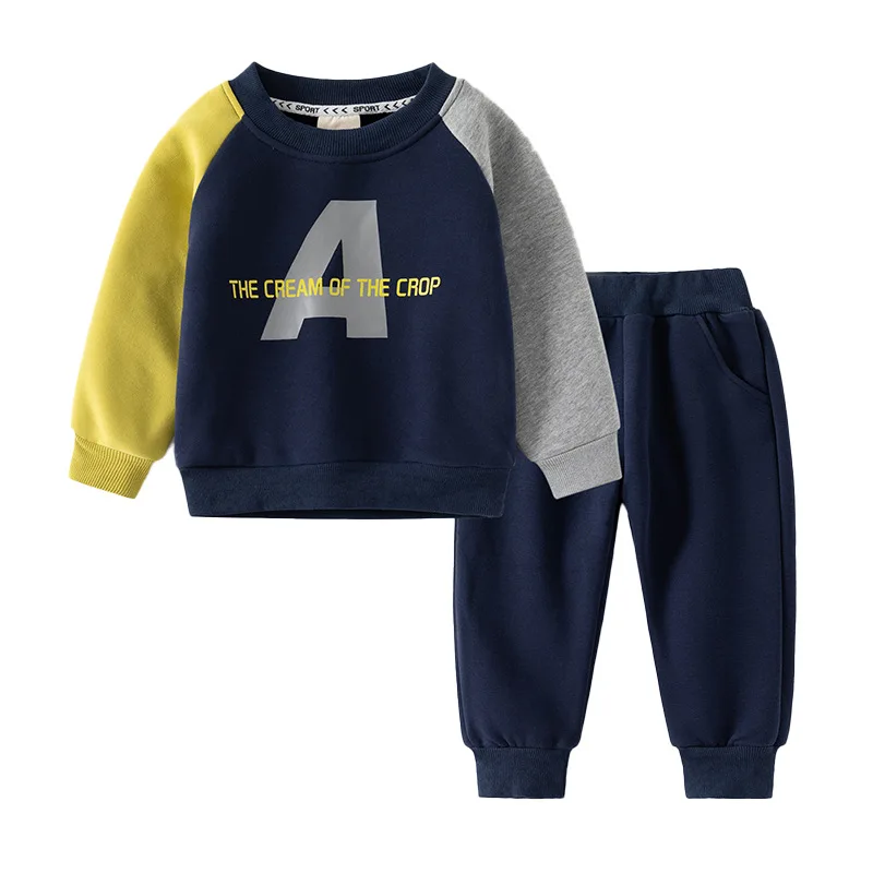 

Fleece Warm Boys Clothes Sets Cotton Toodler Kids Sweatshirts + Pants Fall Winter Children's Clothes