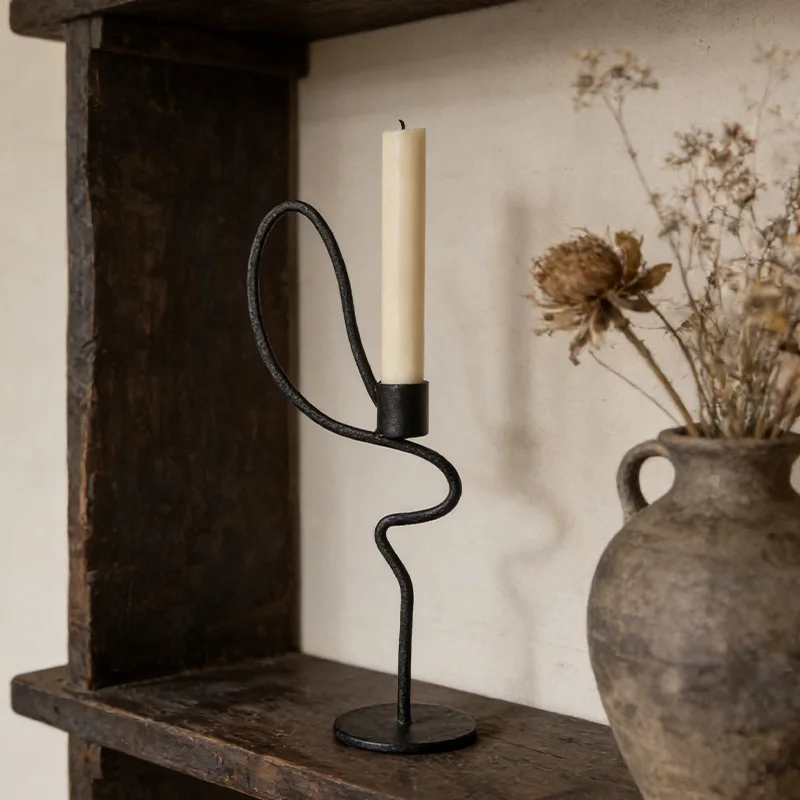 Metal candle holder hotel living room model room decorative ornament desktop romantic atmosphere ornament
