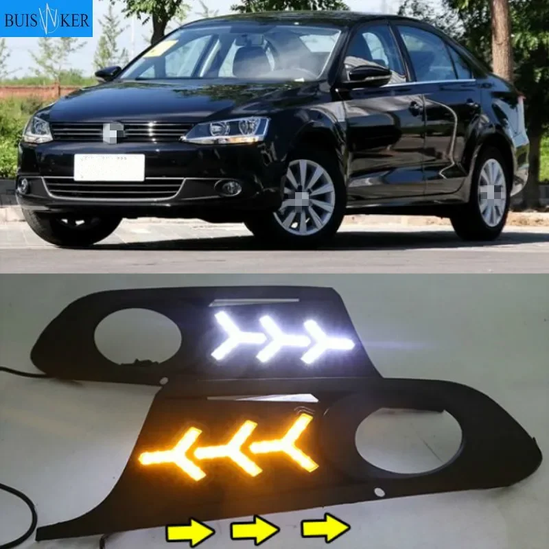 

1 Set 12v LED For Volkswagen VW Jetta Sagitar 2012 2013 2014 DRL Daytime Running Lights Daylight ABS Fog Lamp Cover