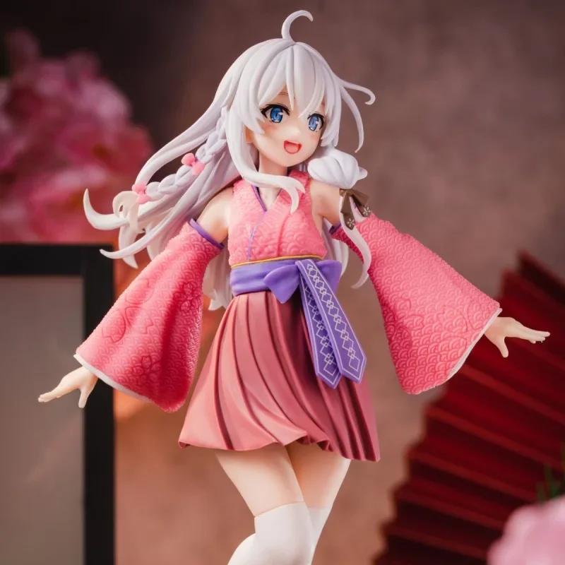 Journey of Elaina Sakura Kimono Grey Witch Irene in Sakura Anime  Action Figurine Desk  Anime Model Toys Figures Gift 20.5cm