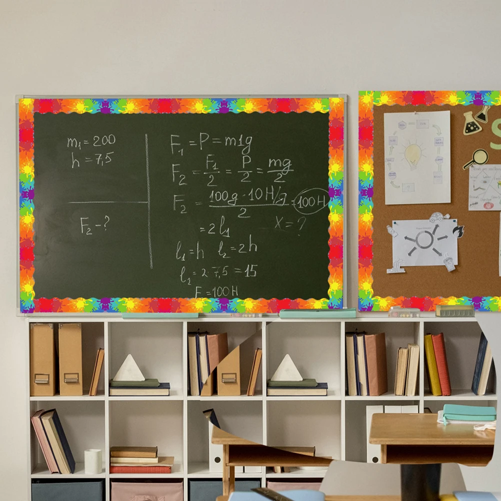 

12 Pcs Detachable Magnetic Collage Whiteboard Kids Colored Bulletin Border Strips